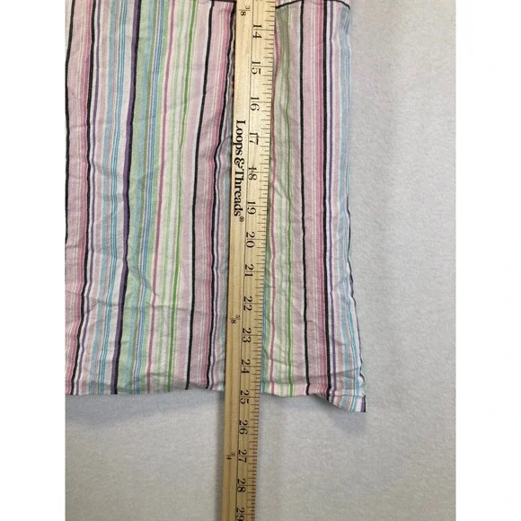 Pastel Preppy Motherhood Maternity Women Large Multi Color Striped Wrap Top - Picture 7 of 9